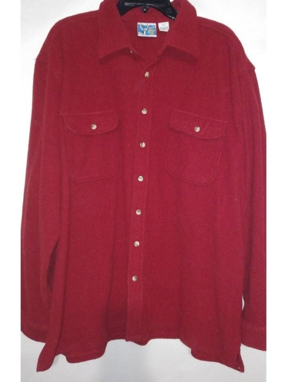 Haband Stag Hill 2XL Tall Mens Gorpcore Maroon Rust Fleece Shirt